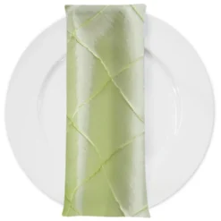 4" Pintuck Taffeta Table Napkin in Light Sage 090
