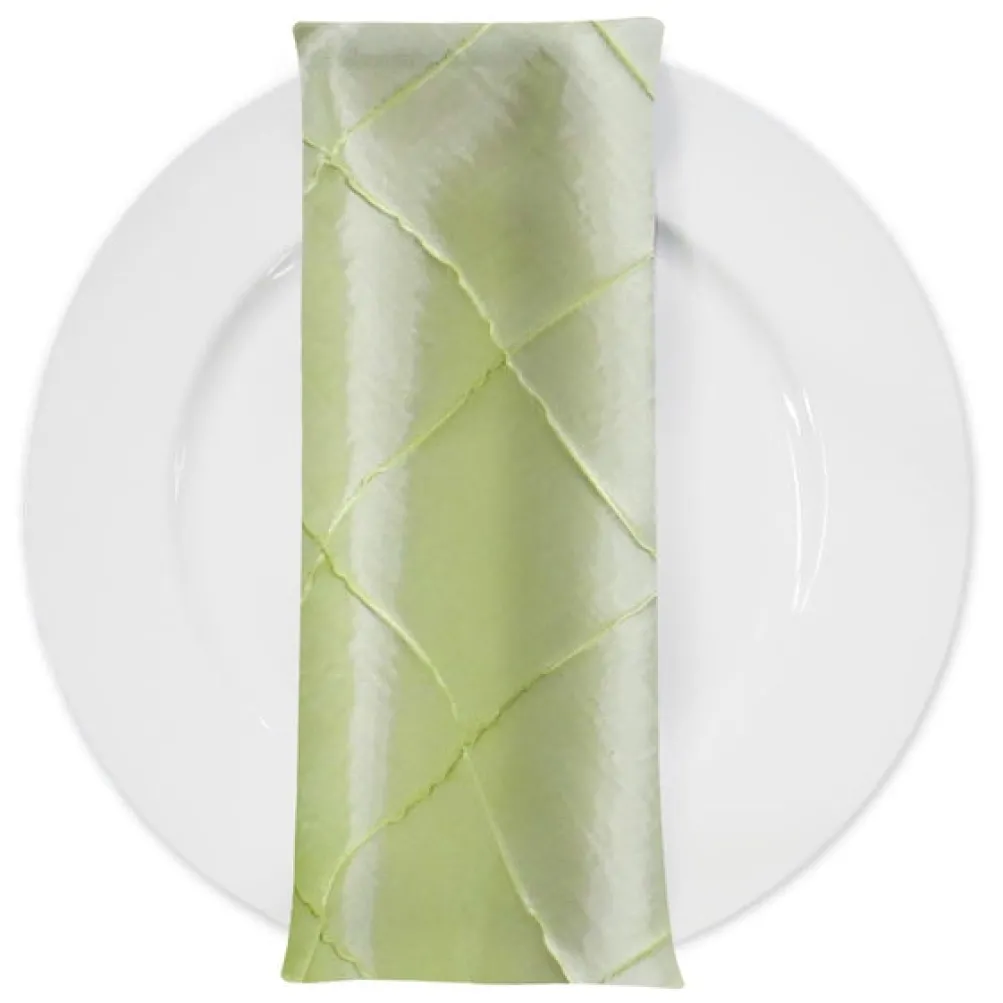 4" Pintuck Taffeta Table Napkin in Light Sage 090