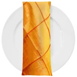 4" Pintuck Taffeta Table Napkin in Orange 107