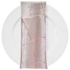 4" Pintuck Taffeta Table Napkin in Rose Petal