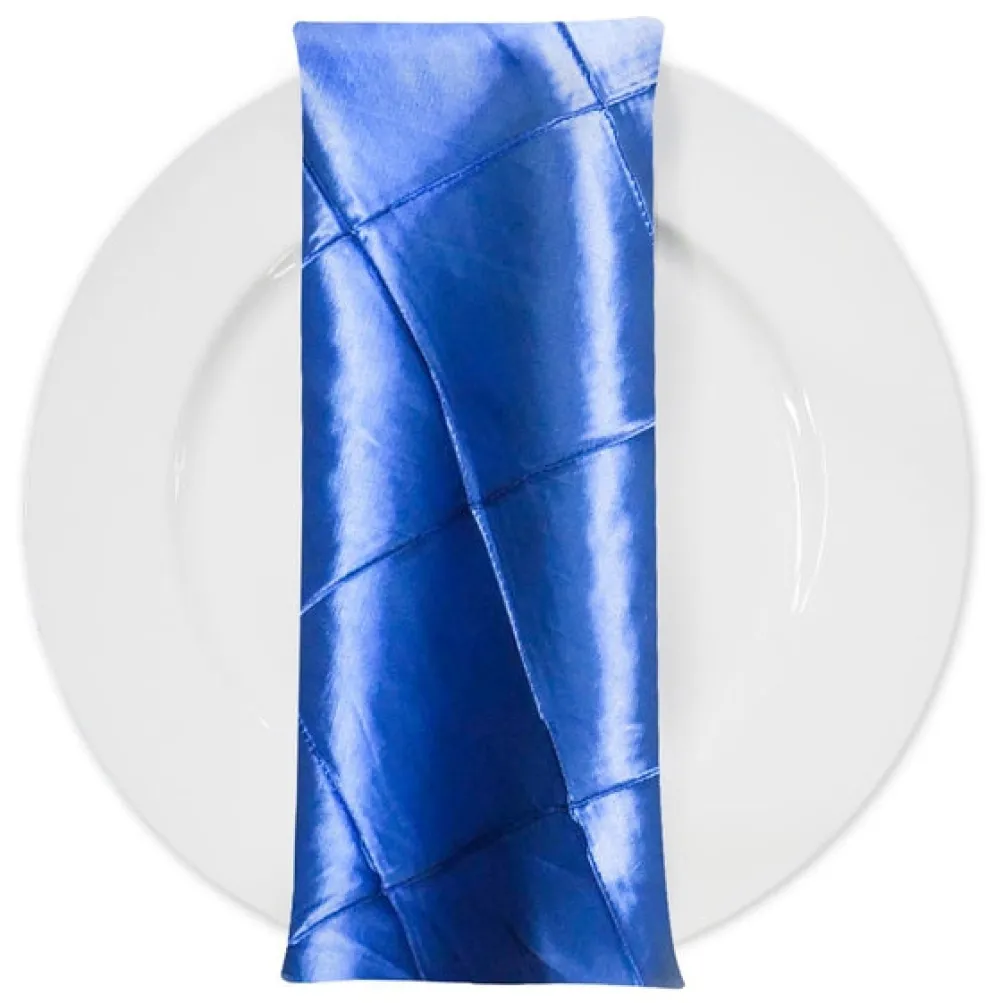4" Pintuck Taffeta Table Napkin in Royal 100