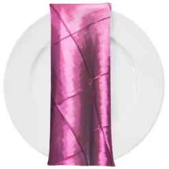 4" Pintuck Taffeta Table Napkin in Sangria 046