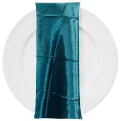 4" Pintuck Taffeta Table Napkin in Teal 033