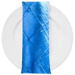 4" Pintuck Taffeta Table Napkin in Turquoise 112