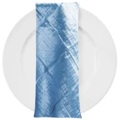 4" Pintuck Taffeta Table Napkin in Turquoise Light