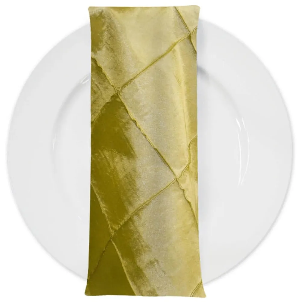 4" Pintuck Taffeta Table Napkin in Yellow