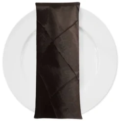 4" Pintuck Taffeta Table Napkin in Brown 036
