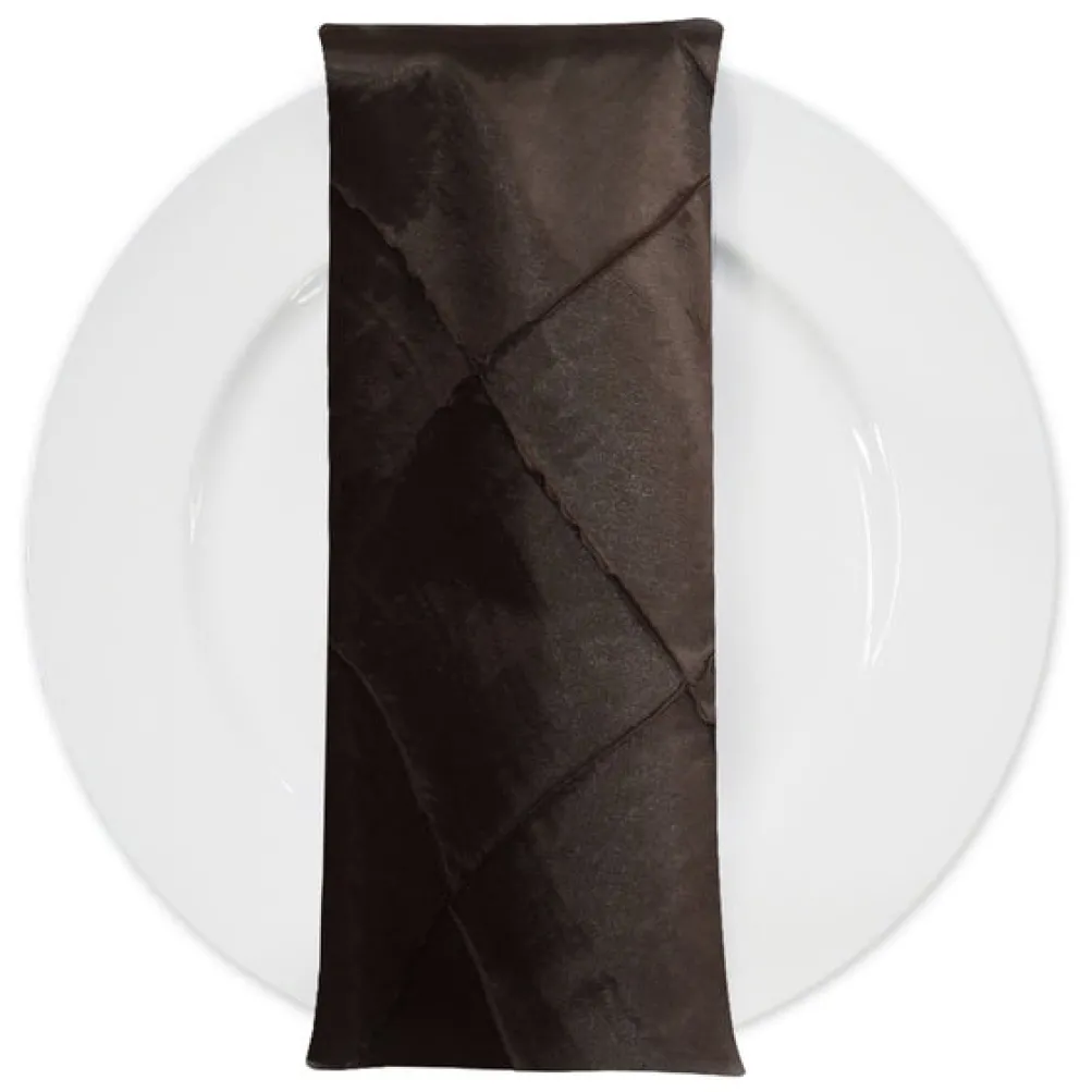 4" Pintuck Taffeta Table Napkin in Brown 036