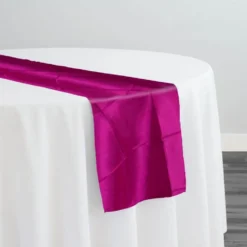 4" Pintuck Taffeta Table Runner in Fuchsia 064