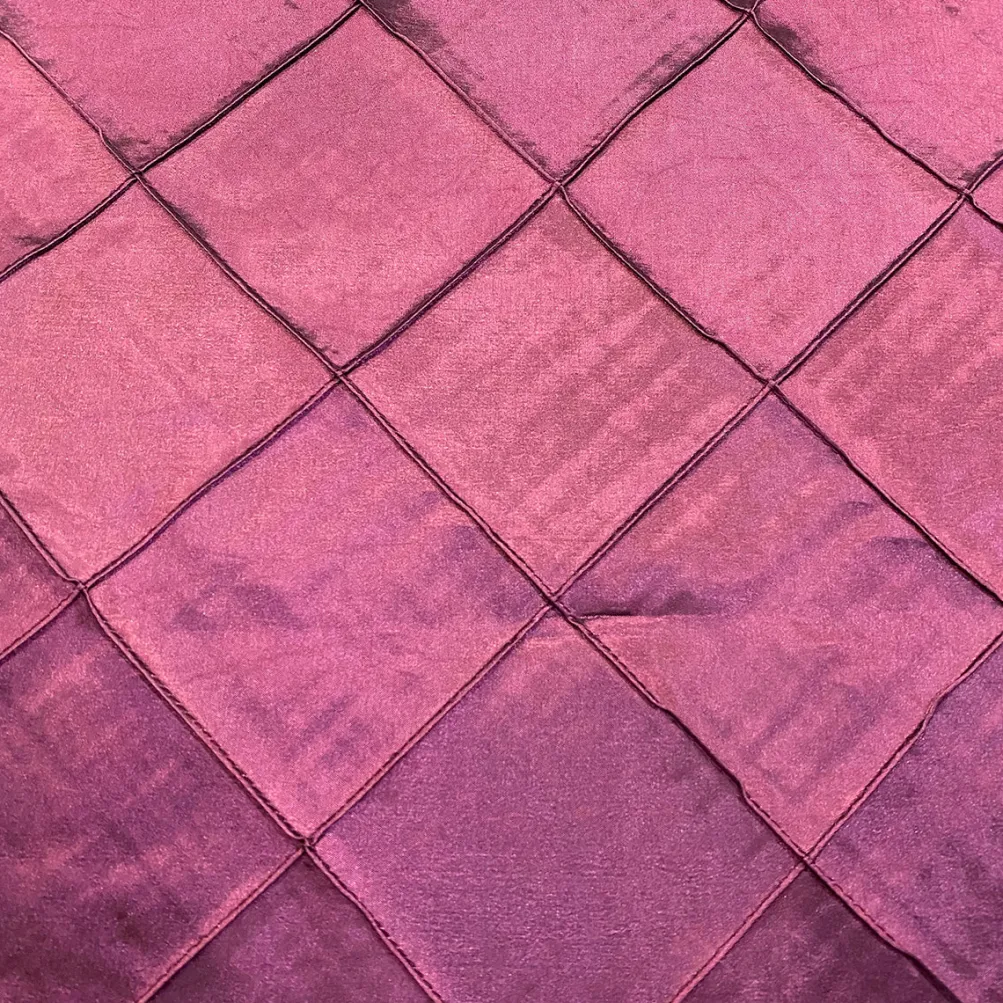 4" Pintuck Taffeta Table Runner in Eggplant 006