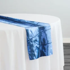 4" Pintuck Taffeta Table Runner in Peacock