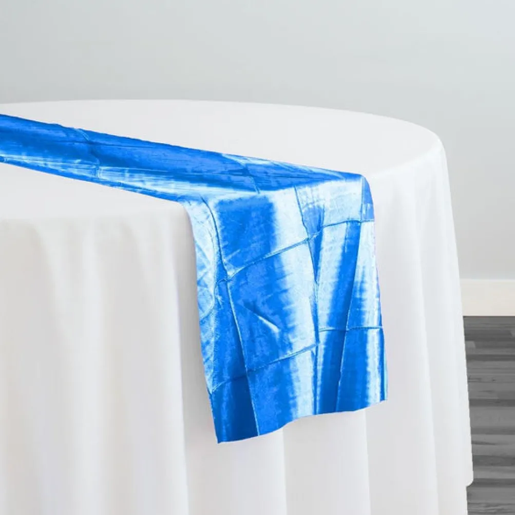 4" Pintuck Taffeta Table Runner in Turquoise 112