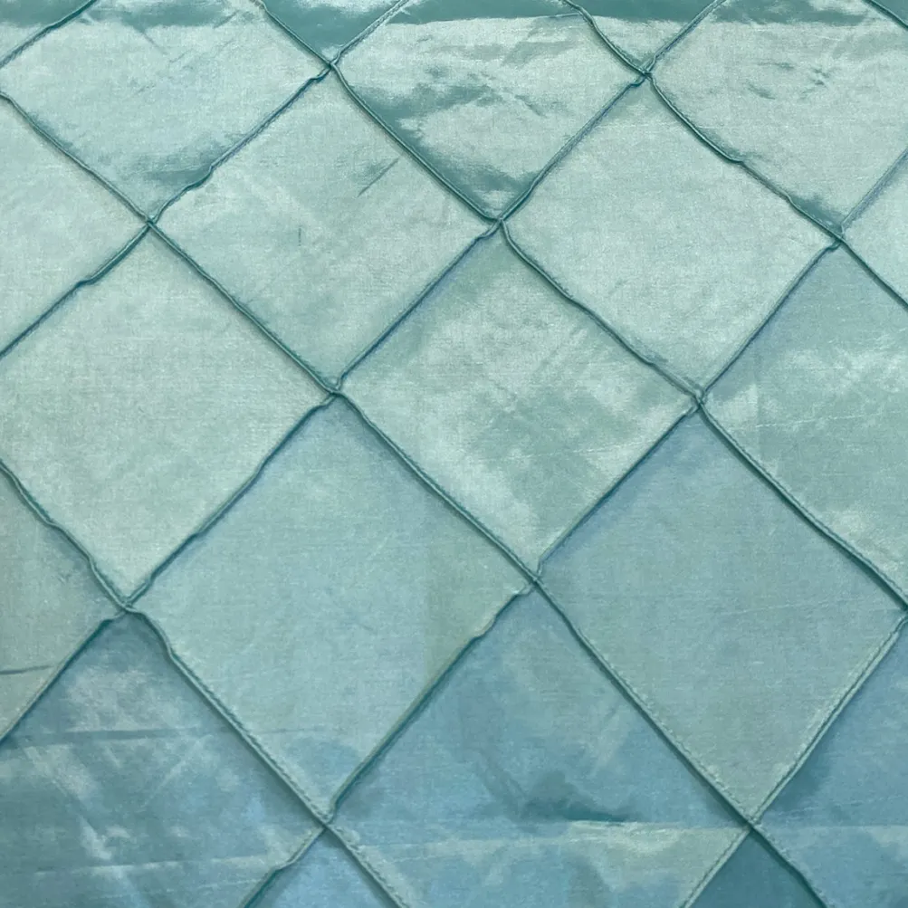 4" Pintuck Taffeta Table Runner in Teal Green 078