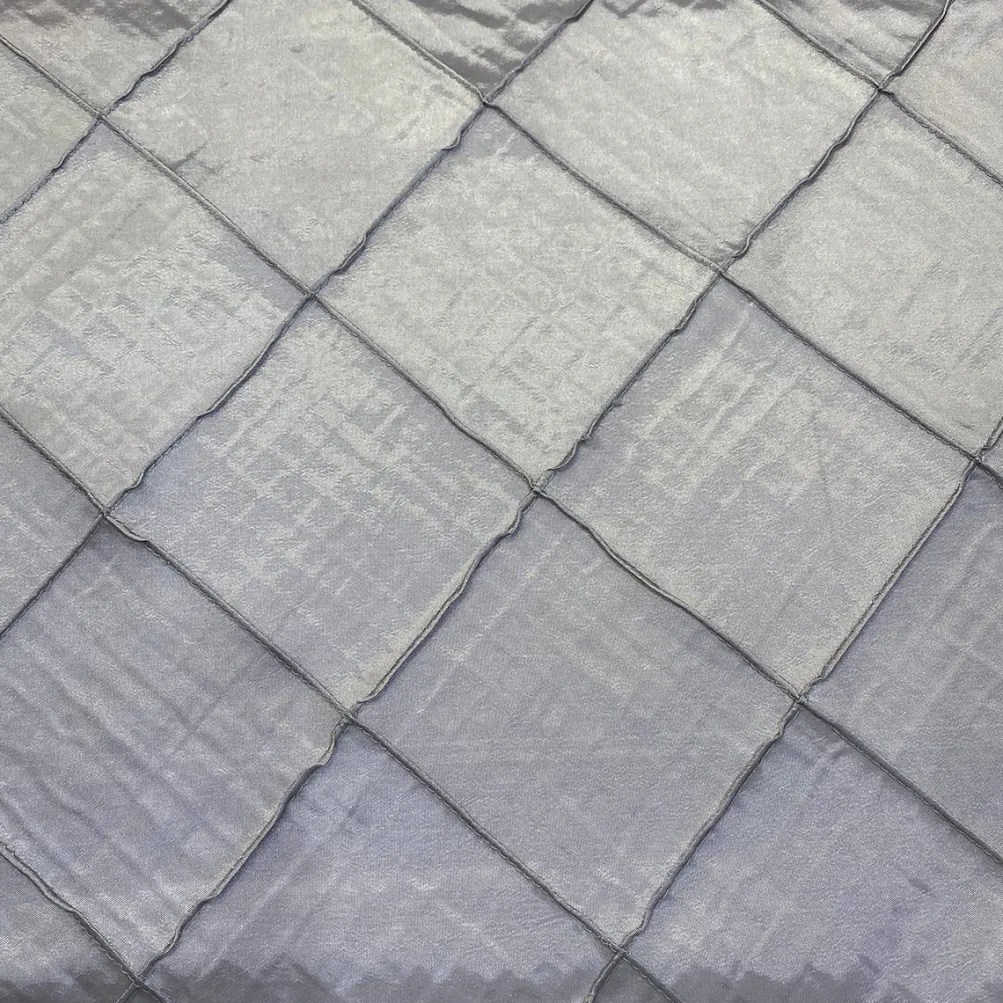 4" Pintuck Taffeta Table Runner in Silver 097