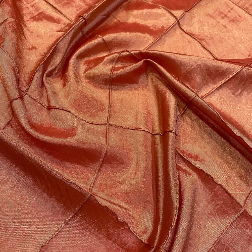 4" Pintuck Taffeta Table Runner in Salmon