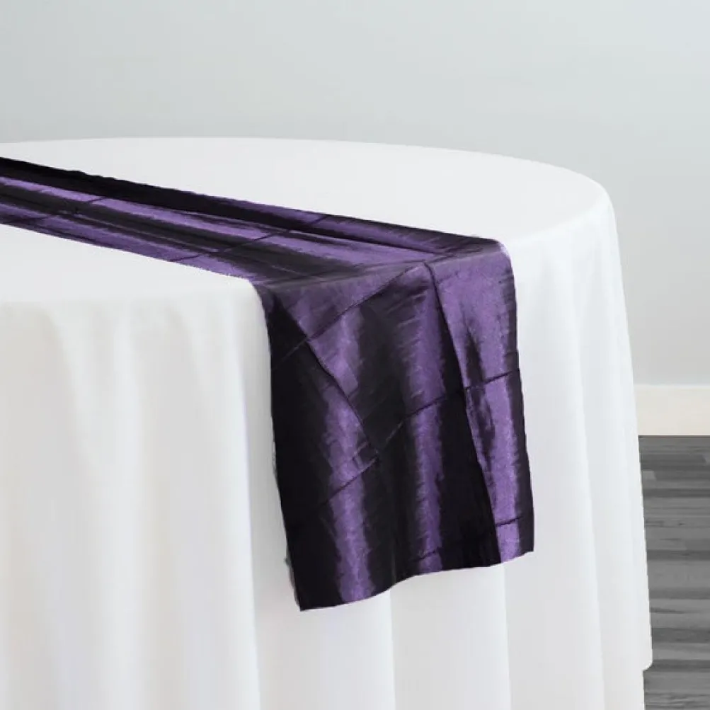 4" Pintuck Taffeta Table Runner in Raisin 356
