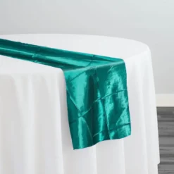 4" Pintuck Taffeta Table Runner in Oasis 065
