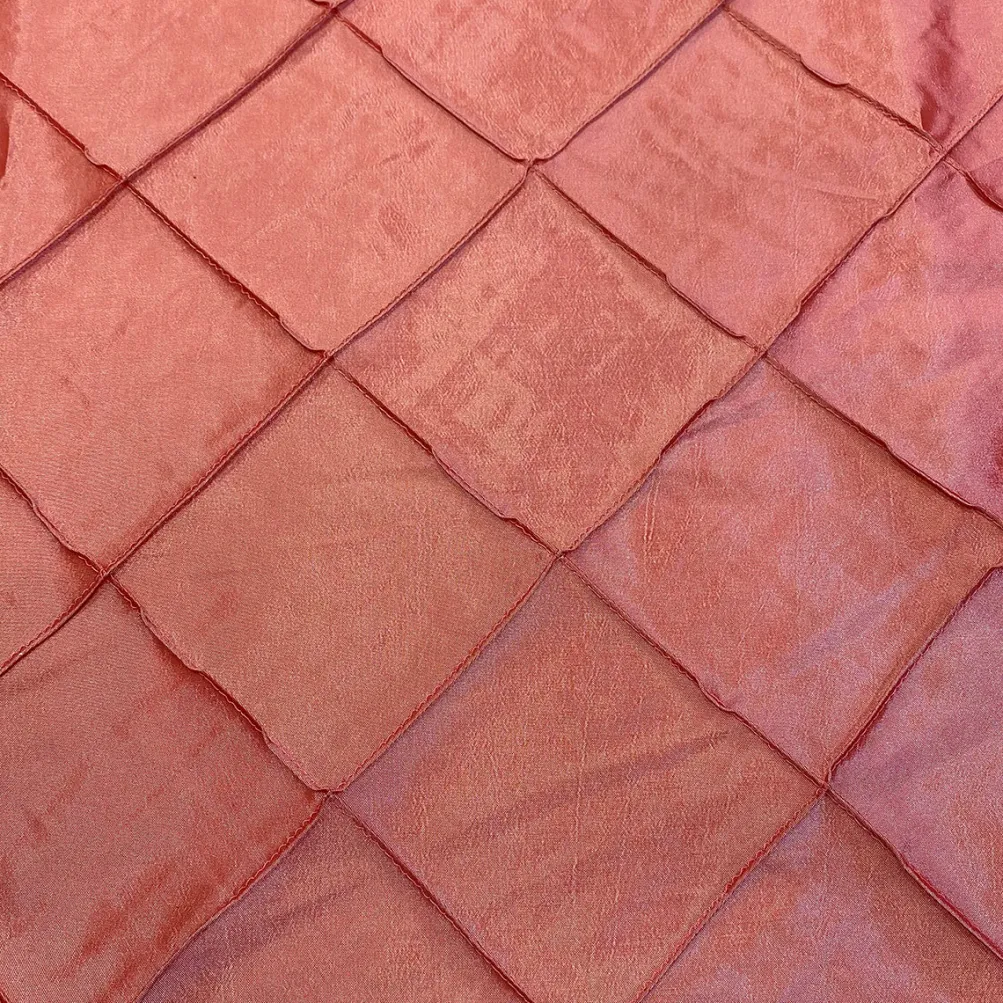 4" Pintuck Taffeta Table Runner in Coral 131