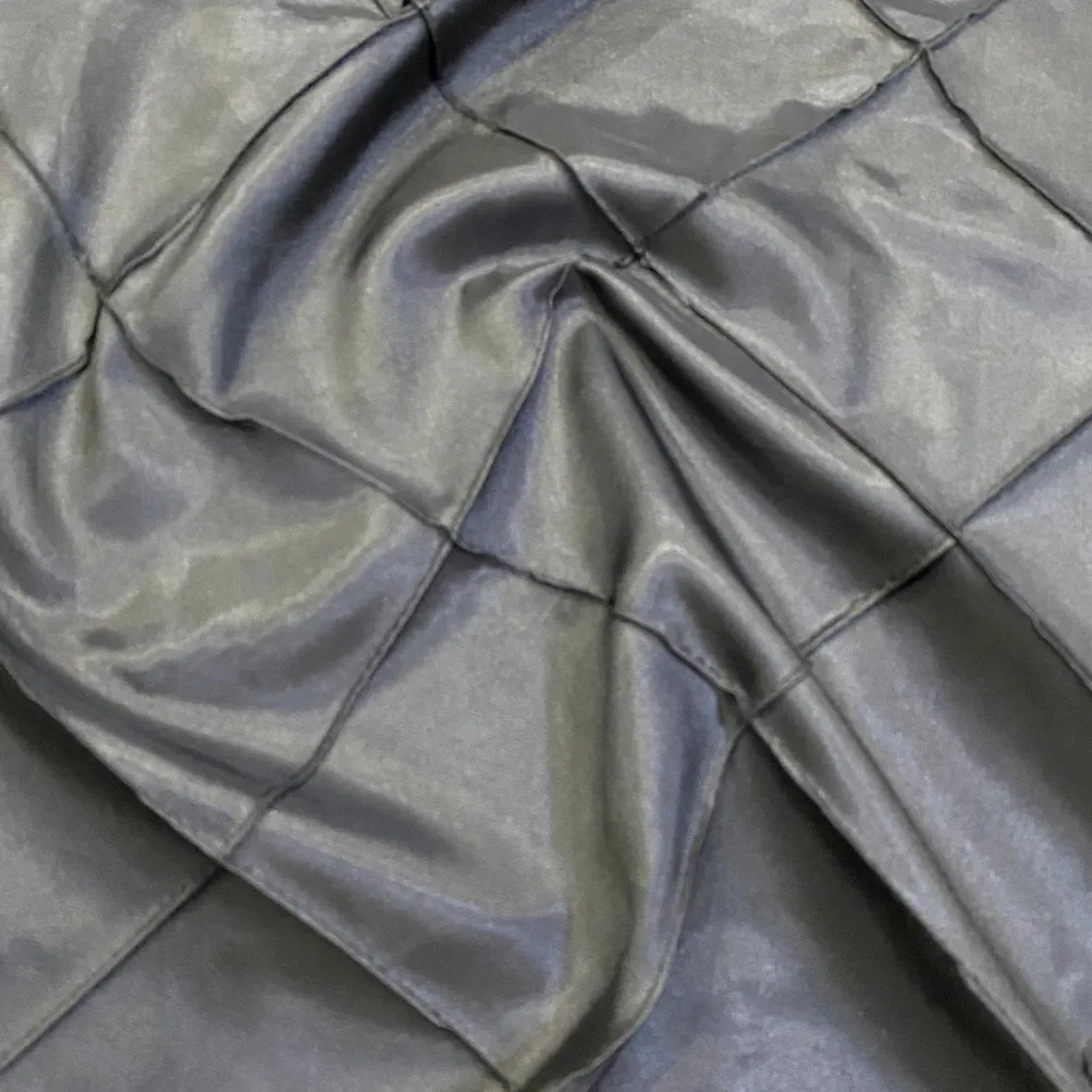 4" Pintuck Taffeta Table Runner in Charcoal