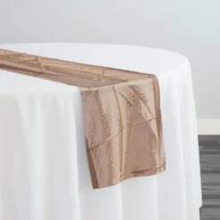 4" Pintuck Taffeta Table Runner in Khaki Blue 022