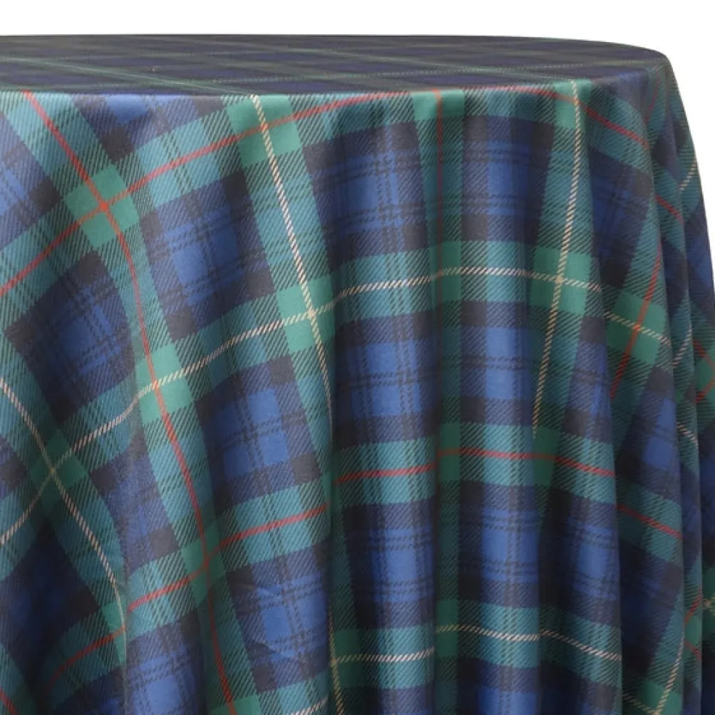 Plaid (Poly Print) Table Linen in Green