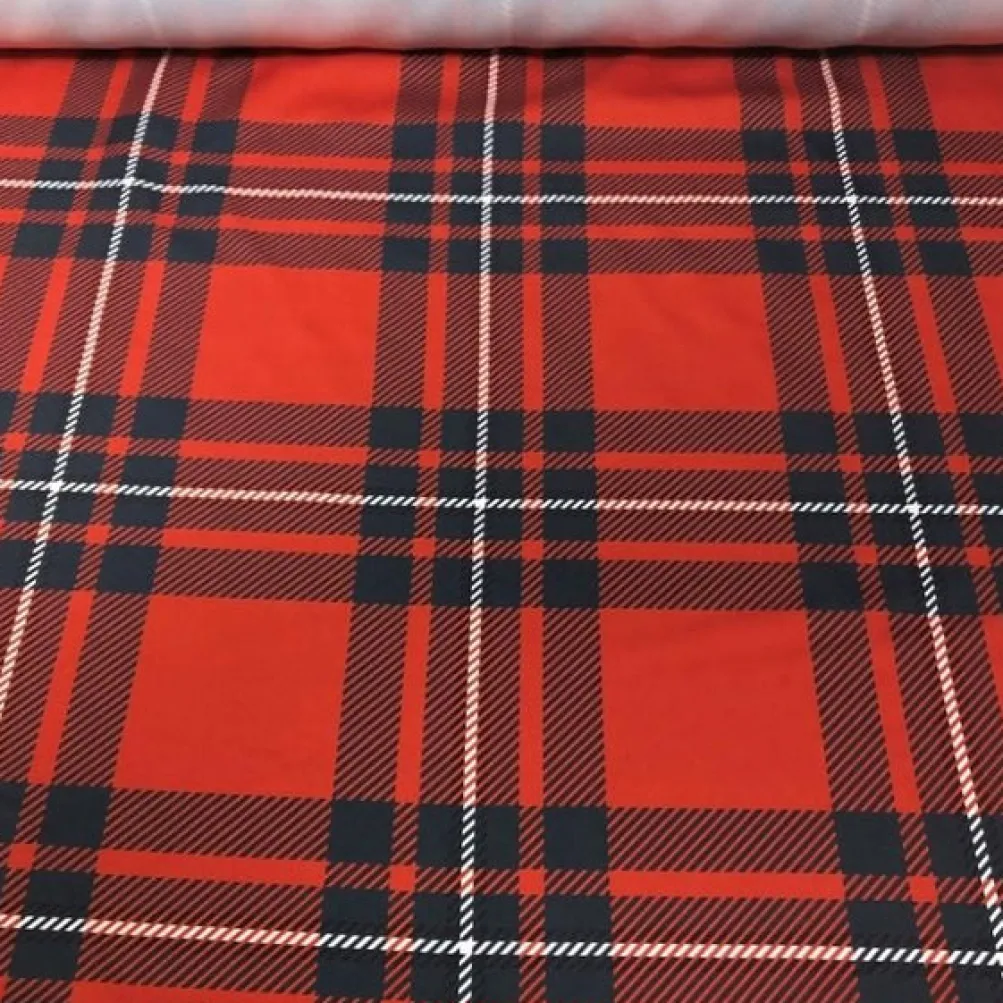 Plaid (Poly Print) Table Linen in Red and White
