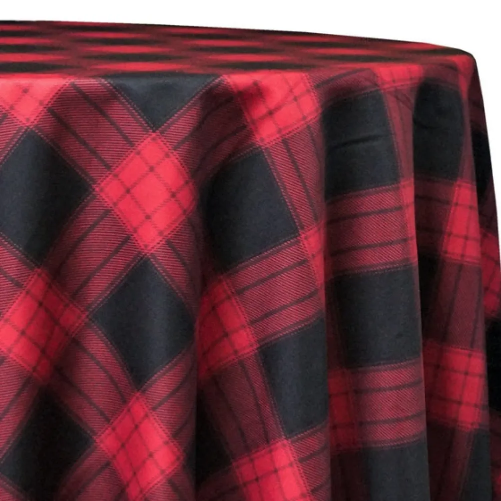 Plaid (Poly Print) Table Linen in Buffalo Plaid