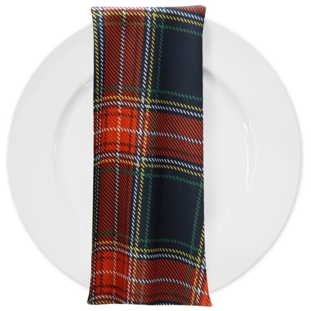 Plaid (Poly Print) Table Napkin in Red and Green