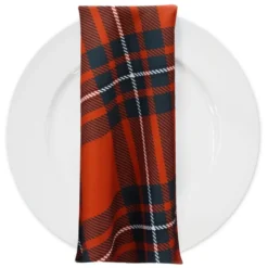 Plaid (Poly Print) Table Napkin in Red and White