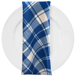 Plaid (Poly Print) Table Napkin in Harbor Blue