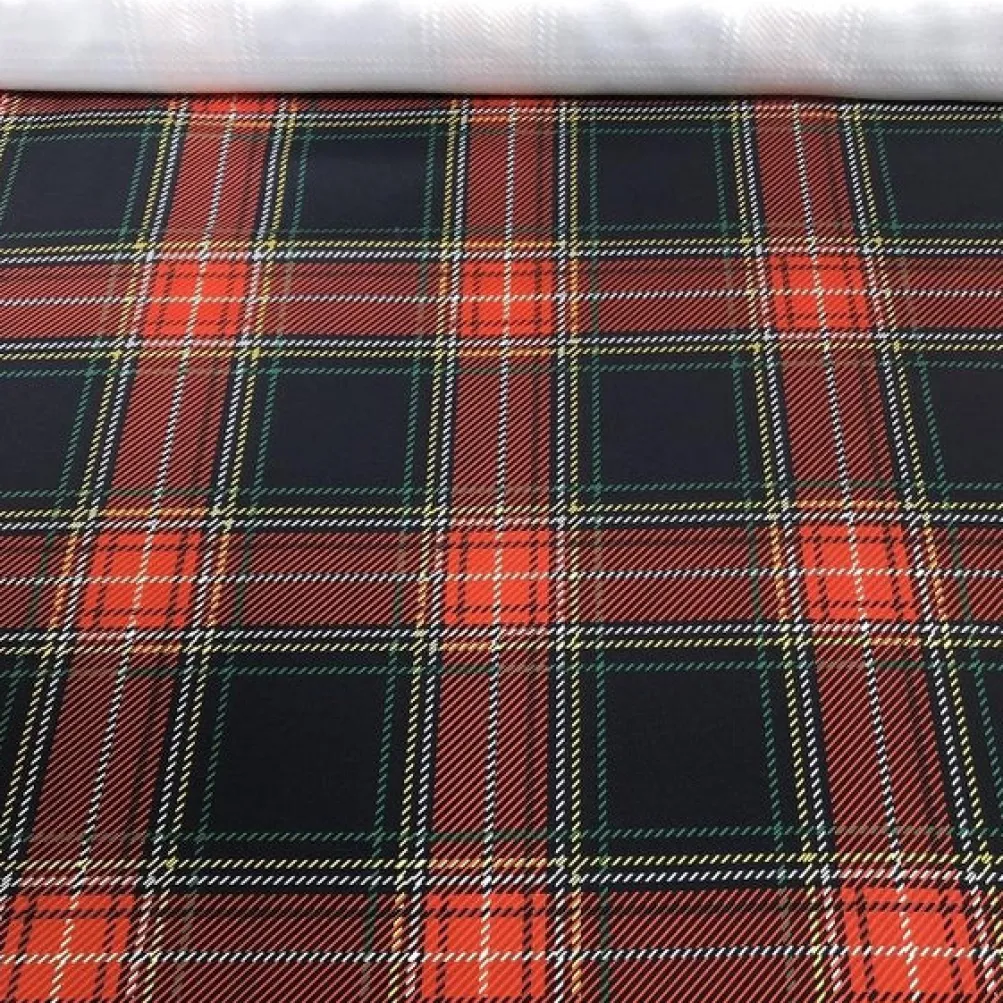 Plaid (Poly Print) Table Runner in Red and Green