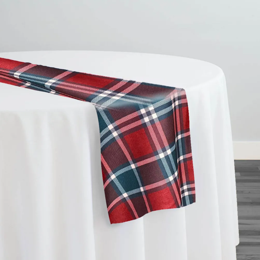 Plaid (Poly Print) Table Runner in Noble