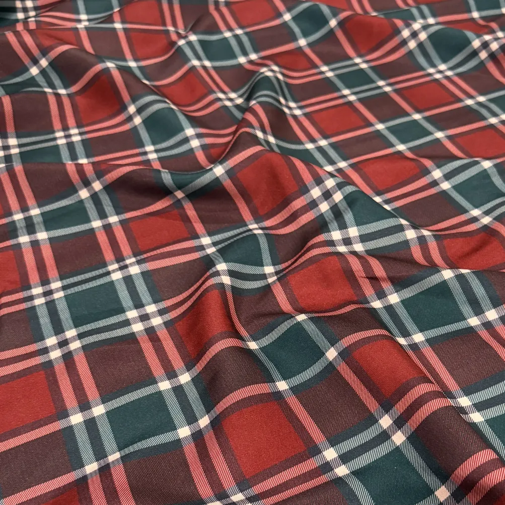 Plaid (Poly Print) Table Runner in Noble