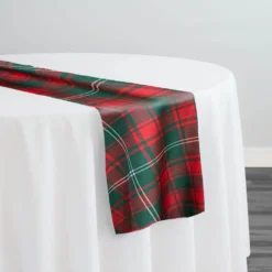 Plaid (Poly Print) Table Runner in Hollyridge
