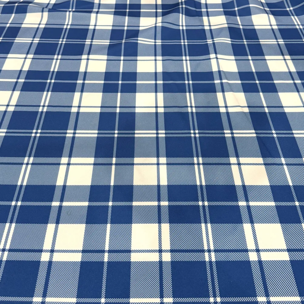 Plaid (Poly Print) Table Runner in Harbor Blue
