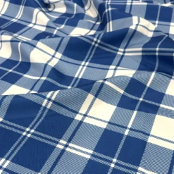 Plaid (Poly Print) Table Runner in Harbor Blue