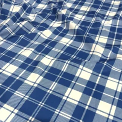 Plaid (Poly Print) Table Runner in Harbor Blue