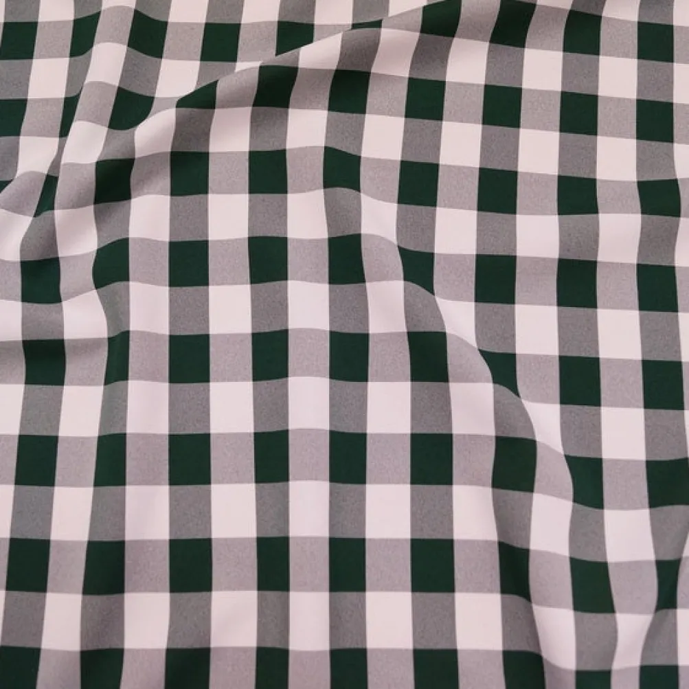 Polyester Checker (Gingham) Table Linen in Hunter Green
