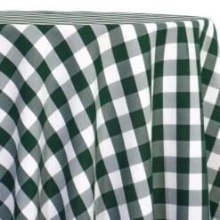 Polyester Checker (Gingham) Table Linen in Hunter Green