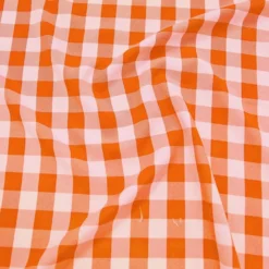 Polyester Checker (Gingham) Table Linen in Orange