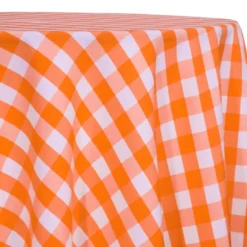 Polyester Checker (Gingham) Table Linen in Orange