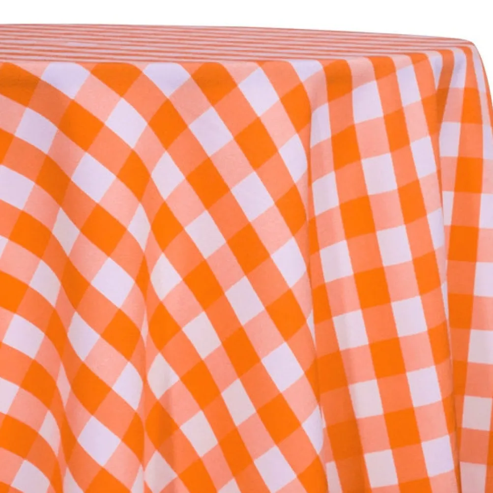 Polyester Checker (Gingham) Table Linen in Orange