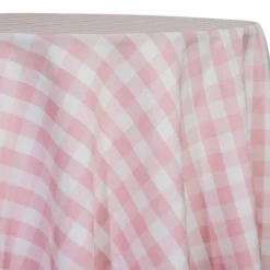 Polyester Checker (Gingham) Table Linen in Pink