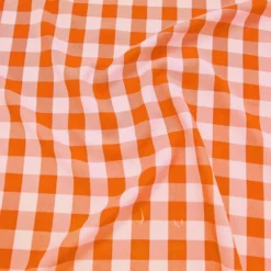 Polyester Checker (Gingham) Table Runner in Orange