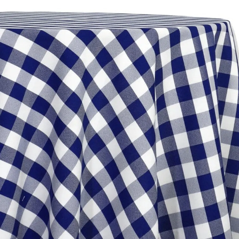 Polyester Checker (Gingham) Table Linen in Navy