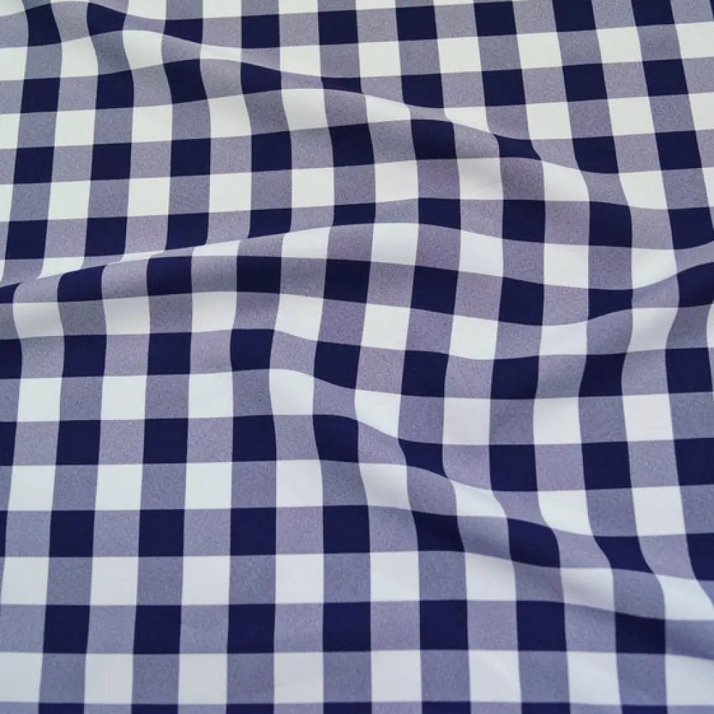 Polyester Checker (Gingham) Table Linen in Navy