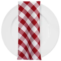 Polyester Checker (Gingham) Table Napkin in Red