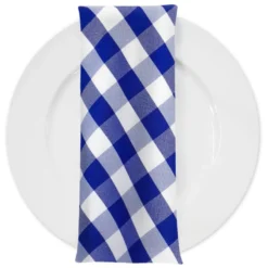 Polyester Checker (Gingham) Table Napkin in Navy