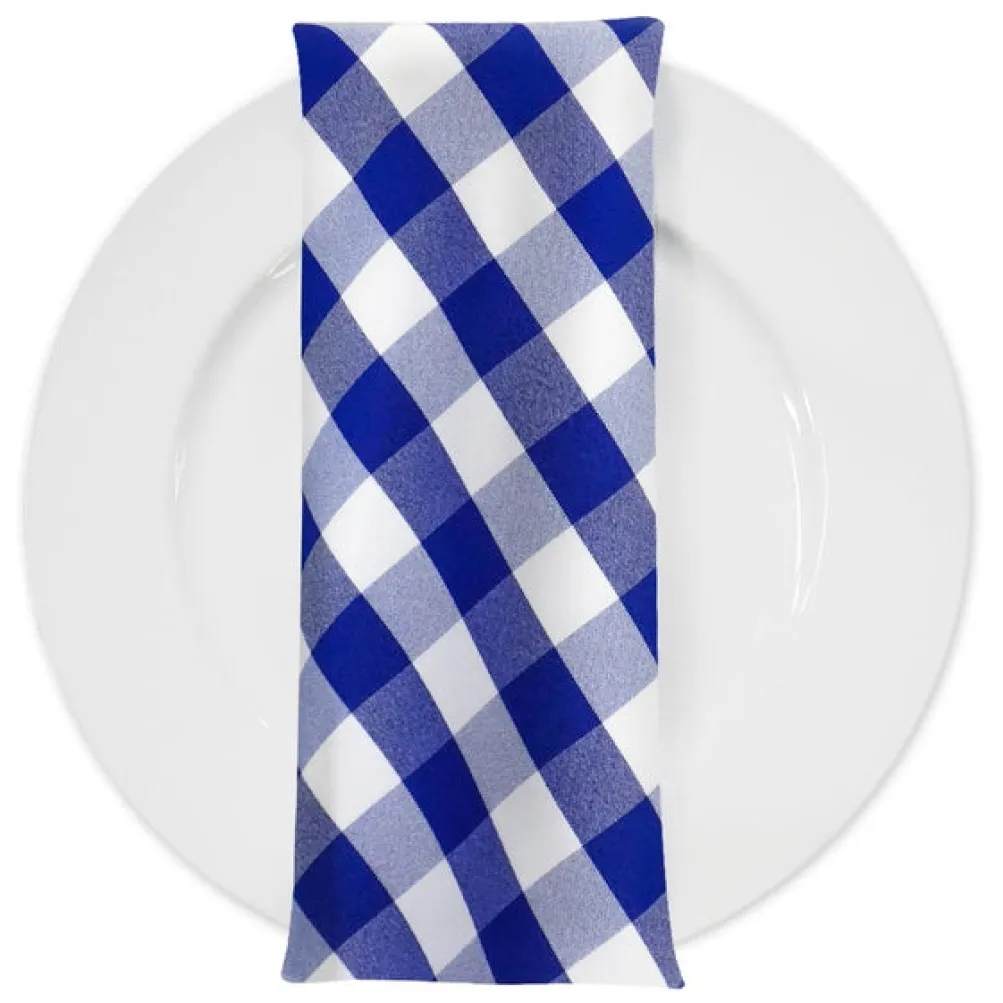 Polyester Checker (Gingham) Table Napkin in Navy