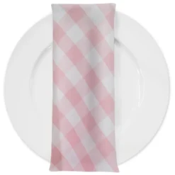 Polyester Checker (Gingham) Table Napkin in Pink